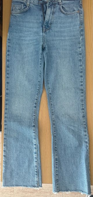 Pantalón vaquero Zara flare azul