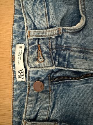 Pantalón vaquero Zara flare azul