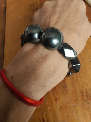Bracciale in Ematite Sfere e Faccettati