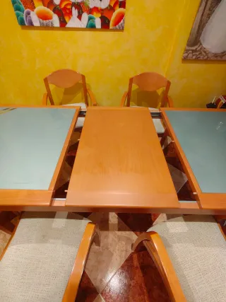 Mesa comedor extensibley 6 sillas madera