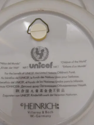 6 Piatti UNICEF Ceramica Anni '90