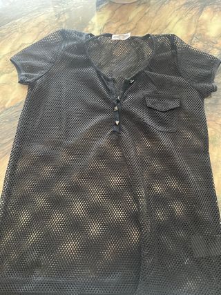 Camiseta de malla negra