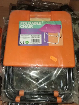 Silla Mini Plegable Naranja 3 unds