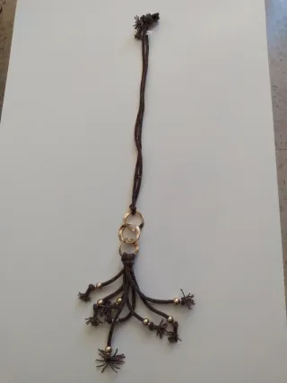 Collar largo chenilla eslabones dorados Sonata