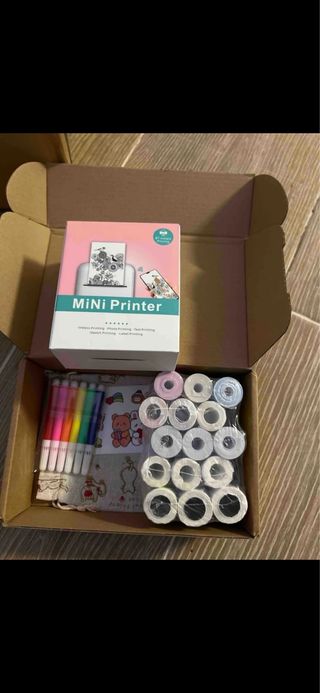 Mini Impresora Portátil + Rollos de Papel