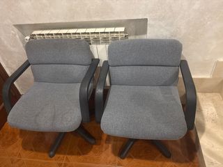 Conjunto 2 Sillas Oficina Tela Gris