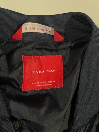 Chaqueta Bomber Zara Azul Hombre