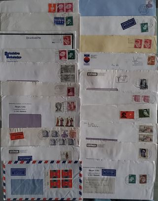 270 Sobres sellos Alemania a Canarias