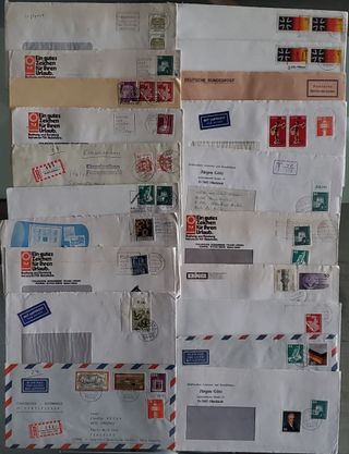 270 Sobres sellos Alemania a Canarias