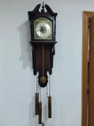 Reloj de Pared Antiguo Madera y Metal