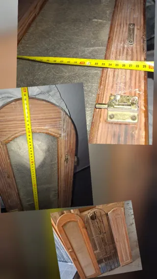 Puerta 202,5x82cm con ventana/reja/contraventana