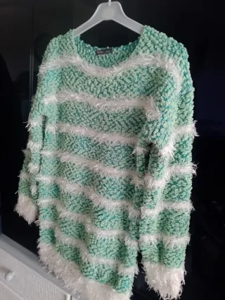 Jersey Mujer Talla Única Verde y Blanco