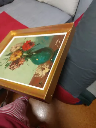 Cuadro al Óleo Flores en Jarrón