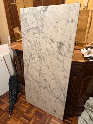 Placa de Mármol Blanco y Gris