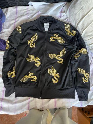 Chaqueta Adidas Negra con Dólares Dorados