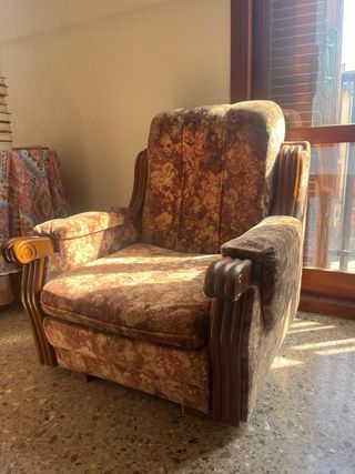 Conjunto 2 Sillones Vintage Flores Madera