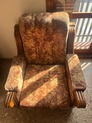 Conjunto 2 Sillones Vintage Flores Madera