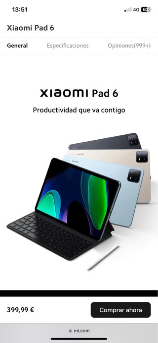 Xiaomi Pad 6 Gris 6GB/128GB