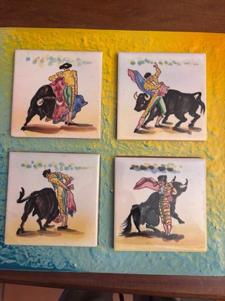 4 Azulejos Taurinos Decorativos