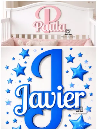 Iniciales personalizadas para cuna