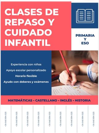 Clases de repaso y cuidado de niños