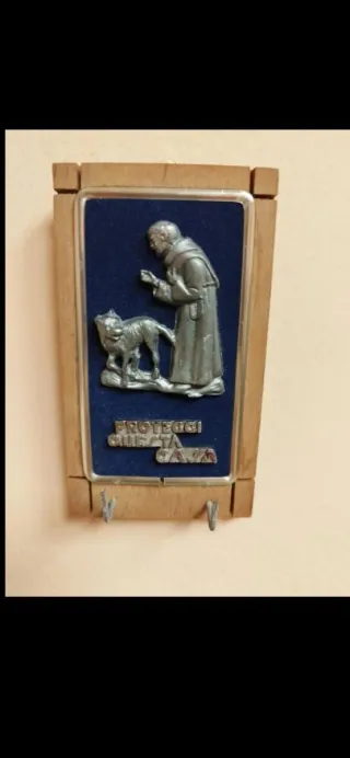 Appendichiavi San Francesco Lupo Metallo Legno