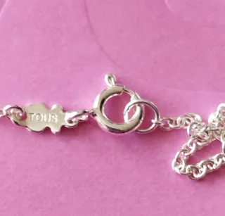 Collar plata y osito nácar