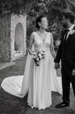 Vestido de Novia AIRE Barcelona KEREM + Capa