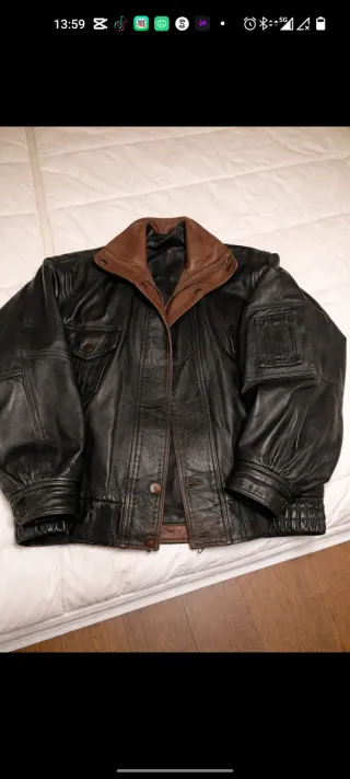 Chaqueta Bomber Cuero Vintage Aviador Estilo