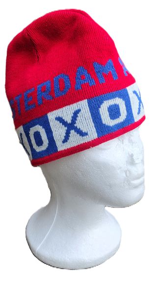 Berretto Amsterdam rosso e blu