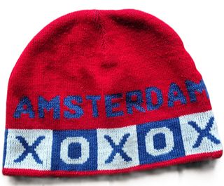 Berretto Amsterdam rosso e blu