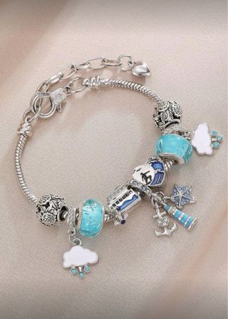 Pulsera Plata Ley con Dijes Viajeros