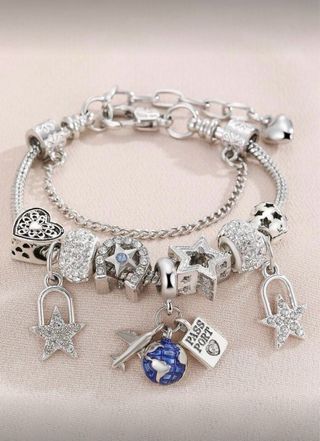 Pulsera Plata Ley con Dijes Viajeros