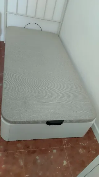 Canapé cama 90x190 beige y blanco