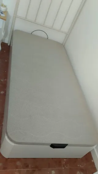 Canapé cama 90x190 beige y blanco