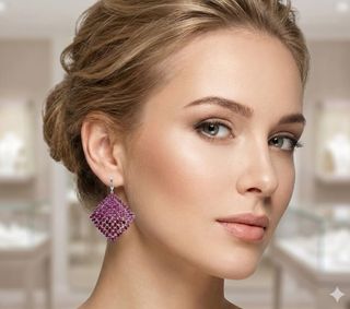 Pendientes Plata Granates Rodolita Naturales