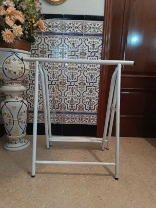 Pareja Borriquetas / Caballetes metalicos Blancos