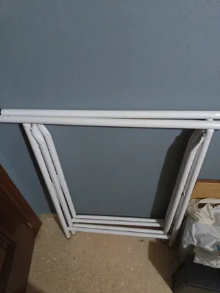 Pareja Borriquetas / Caballetes metalicos Blancos