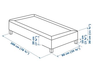 Base tapizada . Somier con patas . Ikea Mod LYNGÖR