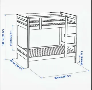 Cama litera Ikea madera+colchones+cajones almacena