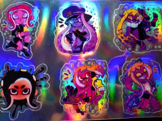 Stickers Agentes Splatoon 1 2 y 3 Holográficos