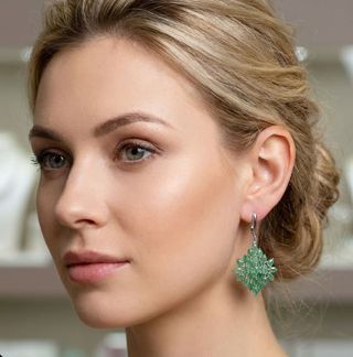 Pendientes Plata Esmeraldas Naturales