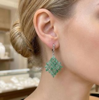 Pendientes Plata Esmeraldas Naturales