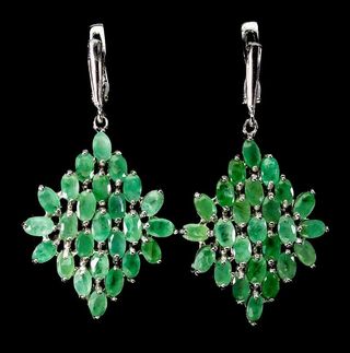 Pendientes Plata Esmeraldas Naturales