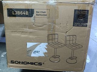 SONGMICS Sgabelli da Bar, Set di 2, Sedie da Cucina con Struttura in Metallo Stabile e Rivestimento in Similpelle, Poggiapiedi, Altezza Sedile Regolabile, Montaggio Semplice, Vintage