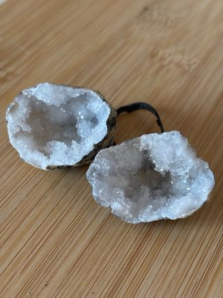 Mini geoda cuarzo blanco