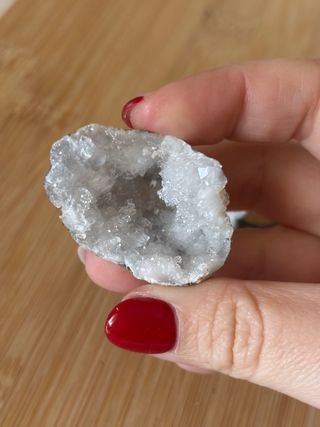 Mini geoda cuarzo blanco