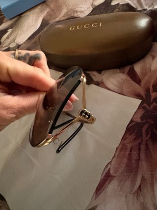 Gafas Gucci Vintage Marrón y Dorado