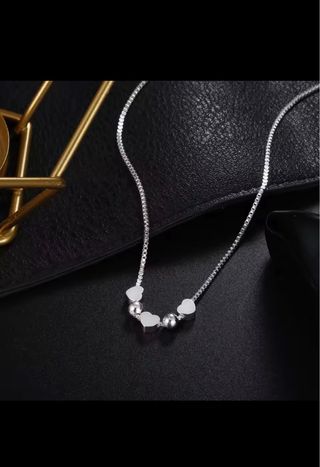 Set collana e bracciale argento 925 cuori