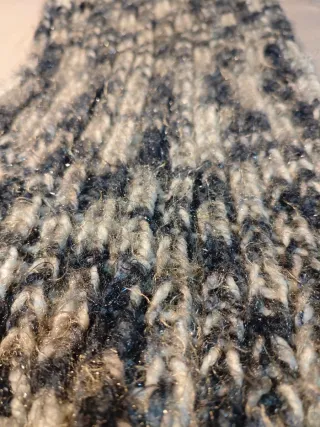 Bufanda Lana Doble con Brillo Negro Blanco